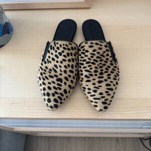 Jenni Kayne Cheetah Pony Hair Mules (Size 38 Excellent Condition)
